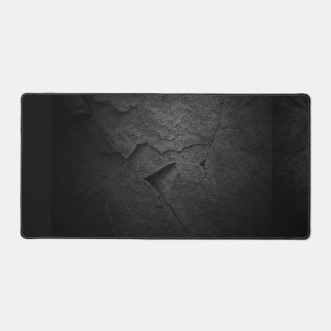 Black Slate Rock Design Desk Mat (Front)