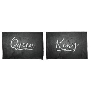 Black Slate Rock King Queen Pillowcase