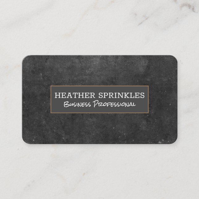 Black Slate | Sleek Business Card (Front)
