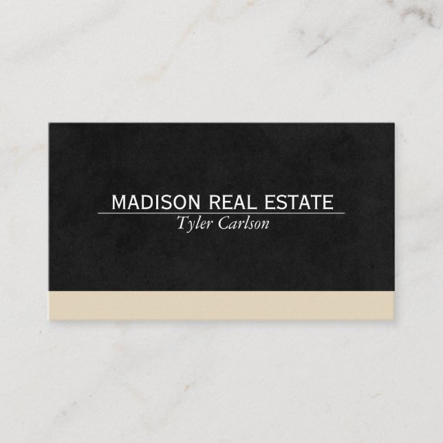 Black Sleek / Beige Trim Business Card (Front)