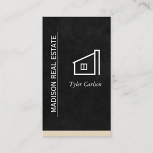 Black Sleek / Beige Trim / Home Logo Business Card