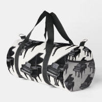 Black Sleek Piano Pattern Music Enthusiast Student