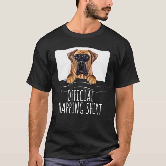 Black Sleep Mask Boerboel Official Napping T-Shirt (Front)