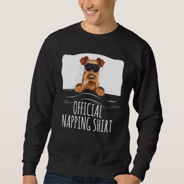 Black Sleep Mask Irish Terrier Official Napping Sweatshirt (Front)