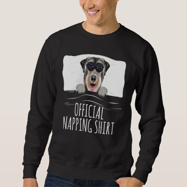 Black Sleep Mask Irish Wolfhound Official Napping Sweatshirt (Front)