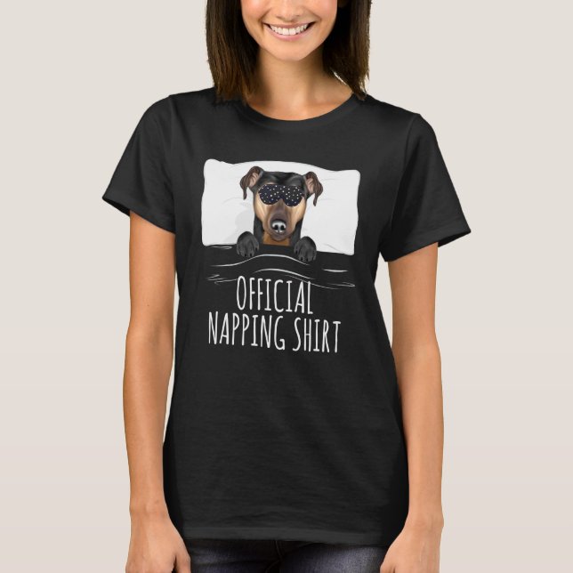 Black Sleep Mask Manchester Terrier Official Nappi T-Shirt (Front)