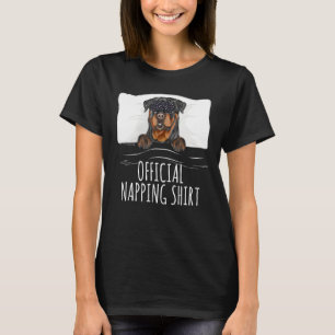 Black Sleep Mask Rottweiler Official Napping T-Shirt