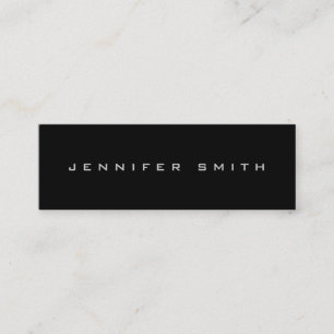 Black Slim Plain Standard Size Business Card
