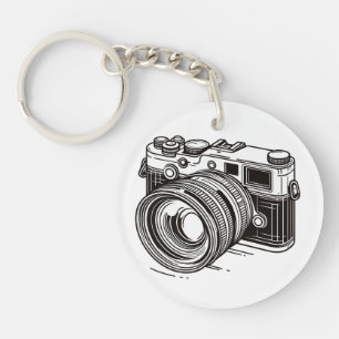 Black SLR Photographer Camera Photography Key Ring