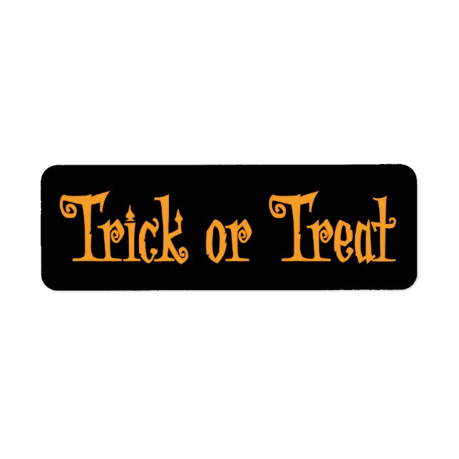 Black Small Halloween Labels Trick Or Treat (Front)