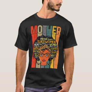 Black Smart Mum Afro African American Mothers Day  T-Shirt