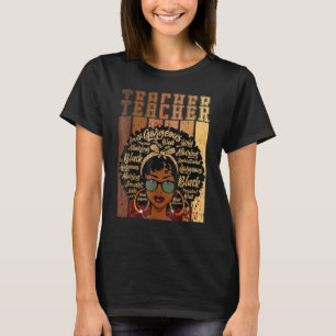 Black Smart Teacher Afro Love Melanin African Amer T-Shirt