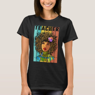 Black Smart Teacher Afro Love Melanin African Amer T-Shirt