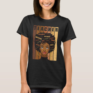 Black Smart Teacher Afro Love Melanin African Amer T-Shirt