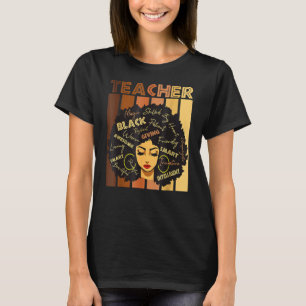 Black Smart Teacher Afro Love Melanin African Amer T-Shirt