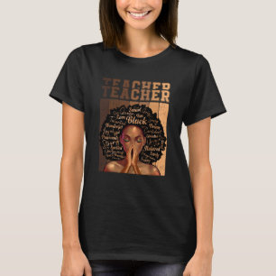 Black Smart Teacher Afro Love Melanin African Amer T-Shirt
