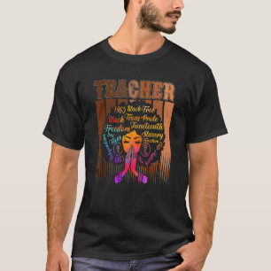 Black Smart Teacher Afro Love Melanin African Amer T-Shirt