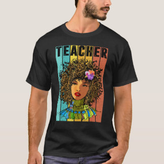 Black Smart Teacher Afro Love Melanin African Amer T-Shirt