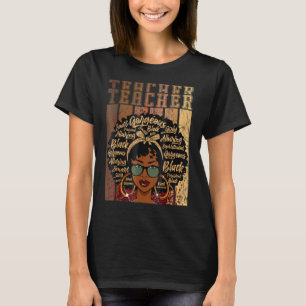 Black Smart Teacher Afro Love Melanin African Amer T-Shirt
