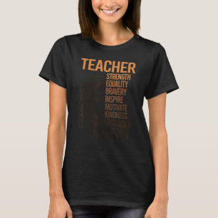 Black Smart Teacher Afro Love Melanin African Amer T-Shirt