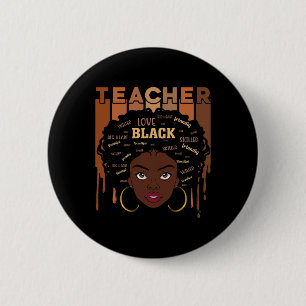 Black Smart Teacher Afro Love Melanin Black Histor 6 Cm Round Badge