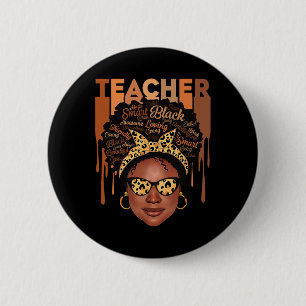Black Smart Teacher Black History Month Shirt For 6 Cm Round Badge