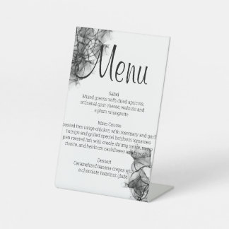 Black Smoke Menu  Pedestal Sign