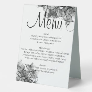 Black Smoke Menu  Pedestal Sign