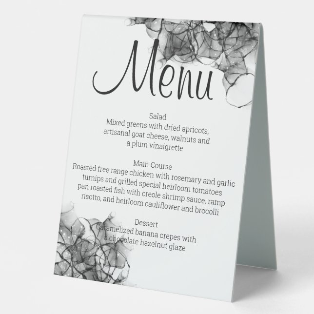 Black Smoke Menu  Pedestal Sign (Front)