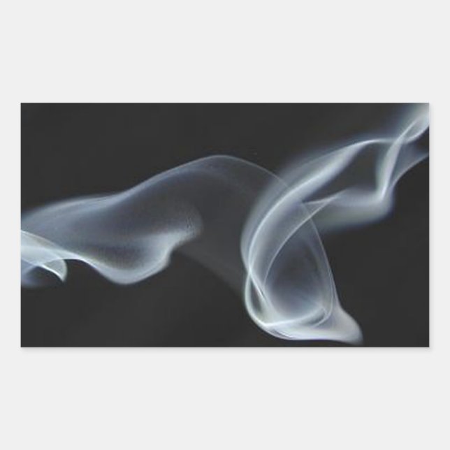 Black Smoke Rectangular Sticker (Front)
