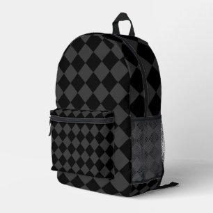 Black & Smoky Black Diamonds – Elegant & Timeless Printed Backpack