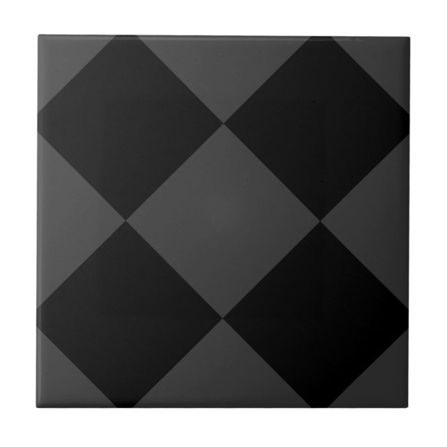 Black & Smoky Black Diamonds – Elegant & Timeless Tile (Front)