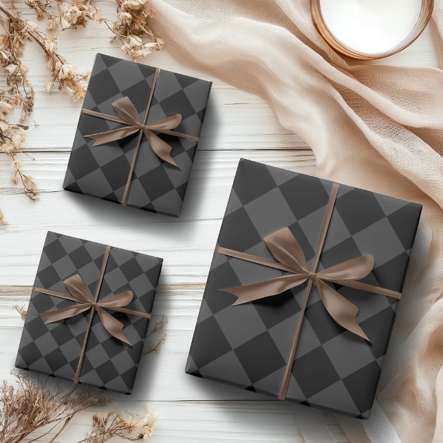 Black & Smoky Black Diamonds – Elegant & Timeless Wrapping Paper Sheet (Creator Uploaded)