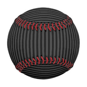 Black & Smoky Black Narrow Vertical Stripes Baseball