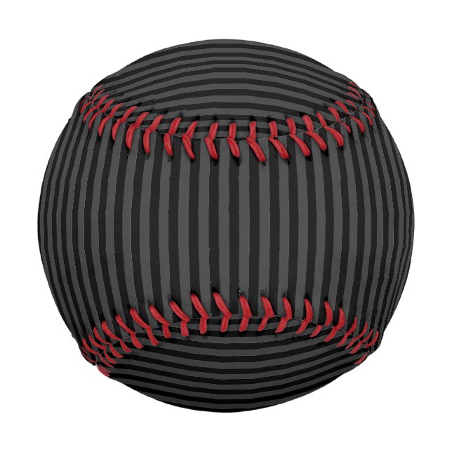 Black & Smoky Black Narrow Vertical Stripes  Baseball (Front)