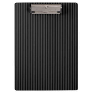 Black & Smoky Black Narrow Vertical Stripes Clipboard