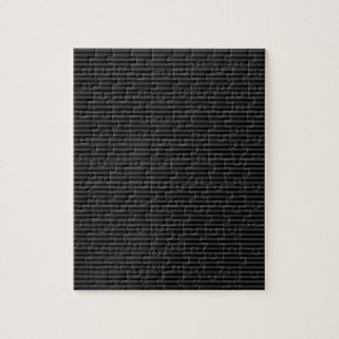 Black & Smoky Black Narrow Vertical Stripes Jigsaw Puzzle