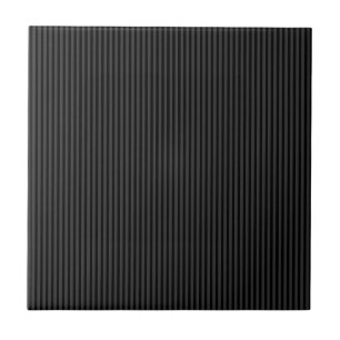 Black & Smoky Black Narrow Vertical Stripes  Tile