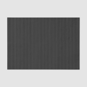 Black & Smoky Black Narrow Vertical Stripes  Tissue Paper