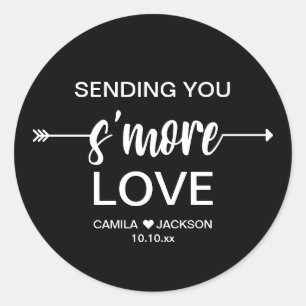 Black S'more Wedding Favour Classic Round Sticker