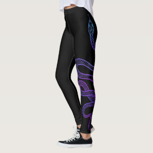 Black Snake Modern Sketch Sport Gym Leggings