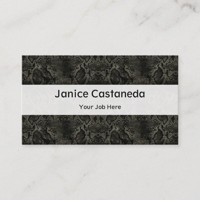 Black Snake print Business Card (Front)
