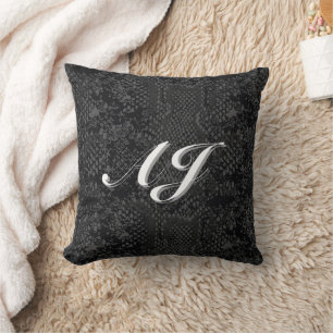 Black Snake Skin Design Cushion