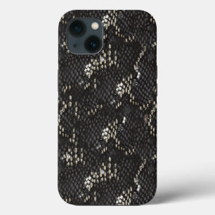 Black Snake Skin With Diamond Pattern iPhone 13 Case