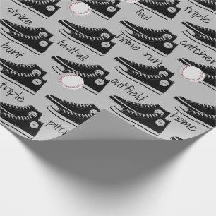 Black Sneakers with Baseball  Wrapping Paper