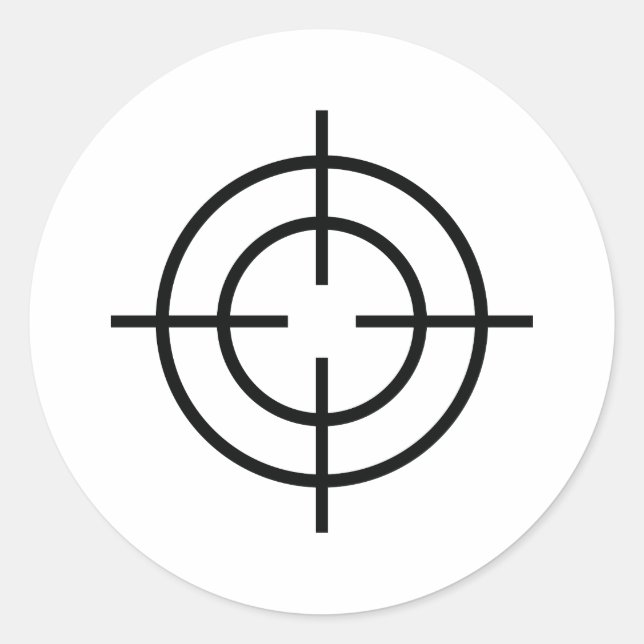 black sniper  crosslines icon classic round sticker (Front)