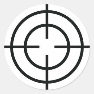 black sniper  crosslines icon classic round sticker