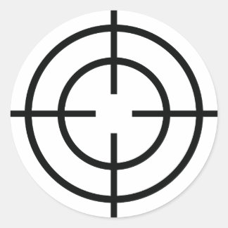 black sniper  crosslines icon classic round sticker