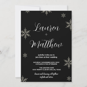 Black Snow Wedding Invitations