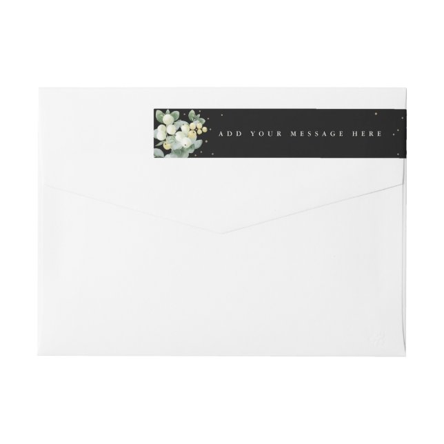 Black Snowberry+Eucalyptus Christmas Classic Wrap Around Label (Back)